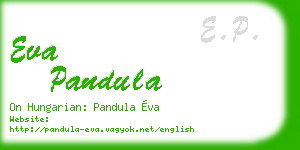 eva pandula business card
